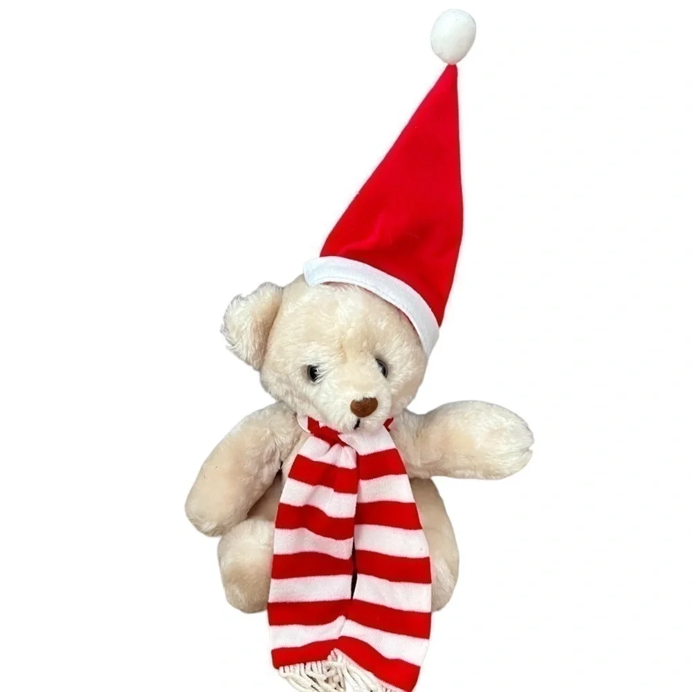 Vintage Christmas Holiday Teddy Bear Plush Jan Stuart Corp Made in Korea 15”